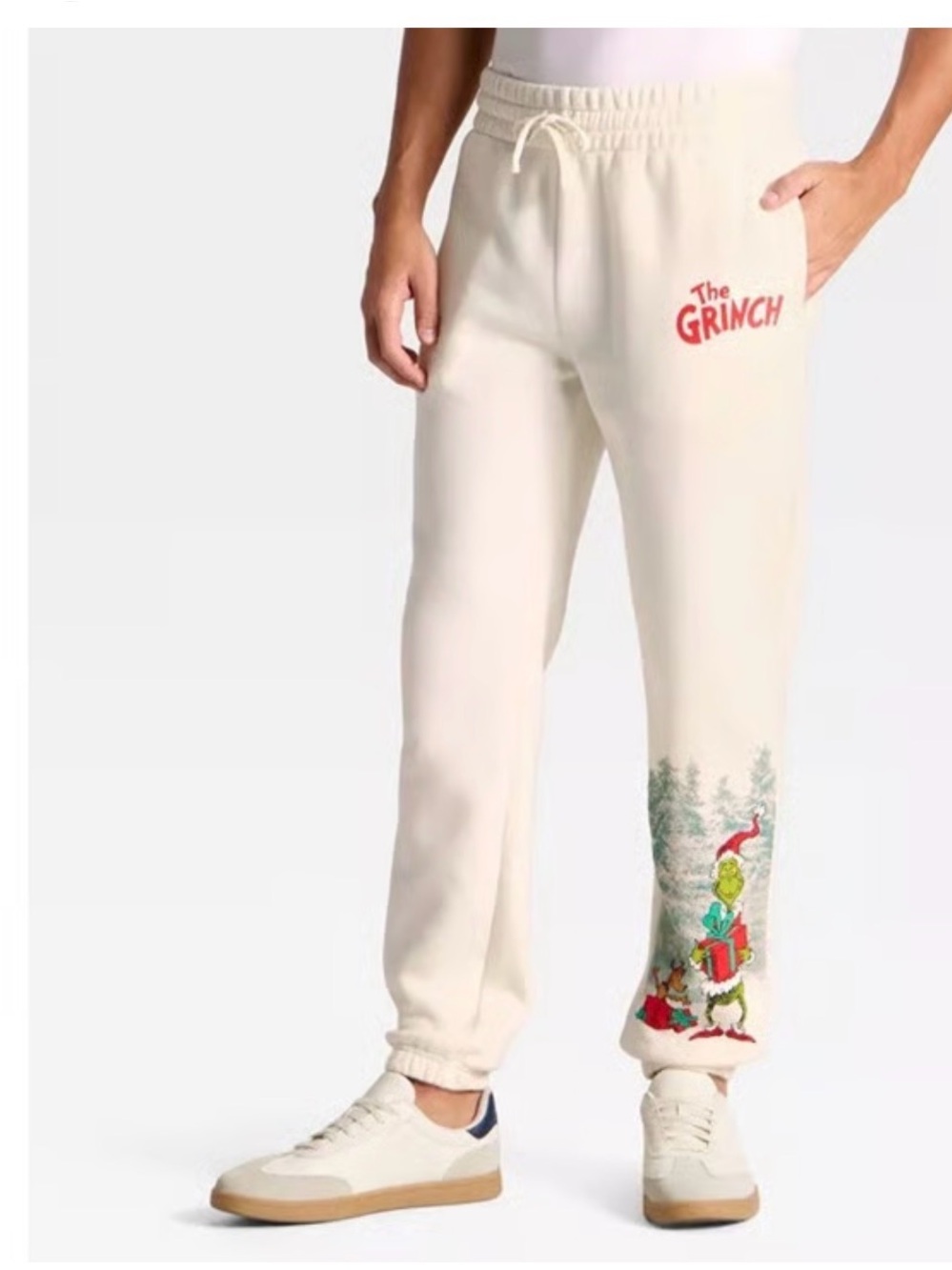 Men's The Grinch Cream Graphic Sweatpants